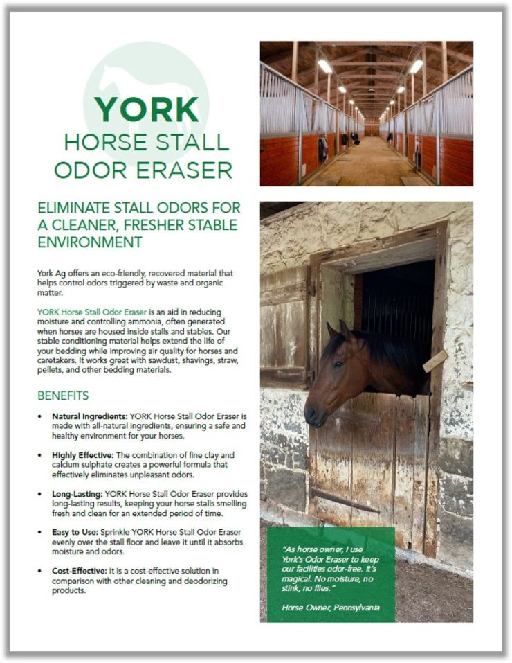 YORK Horse Stall Odor Eraser Sales Sheet