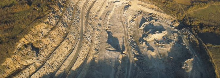 Aerial photo of a quarry